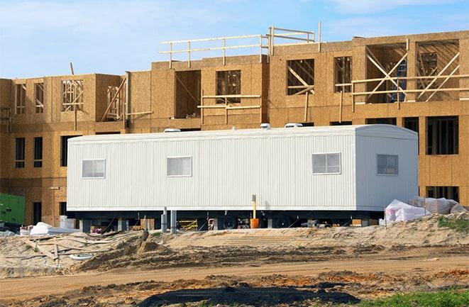 construction office trailers for rent at a building site in Azusa